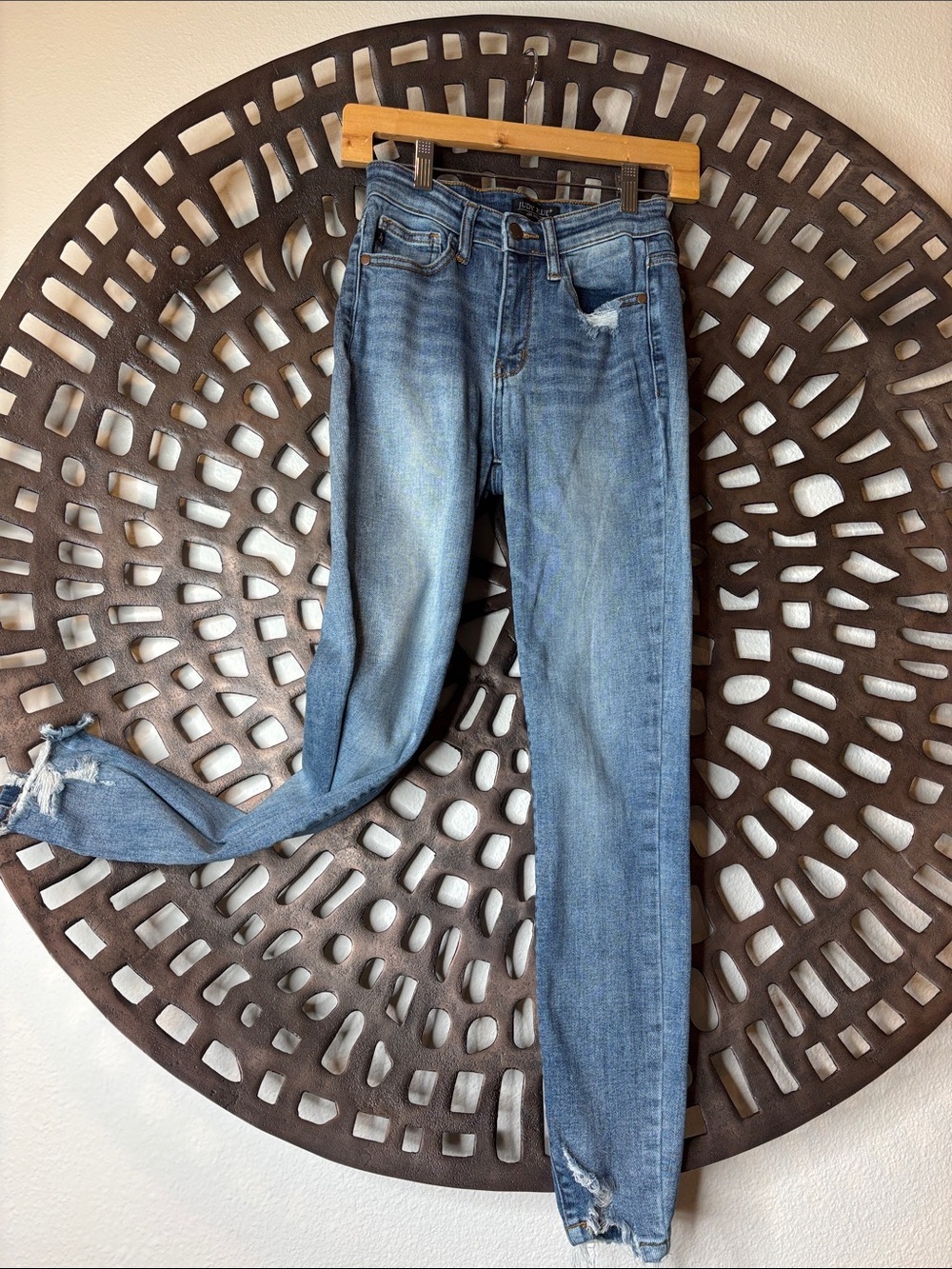 💙Judy Blue Distressed Straight Leg Jeans Women's 1/25 Stretch Denim High Rise💙